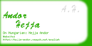andor hejja business card